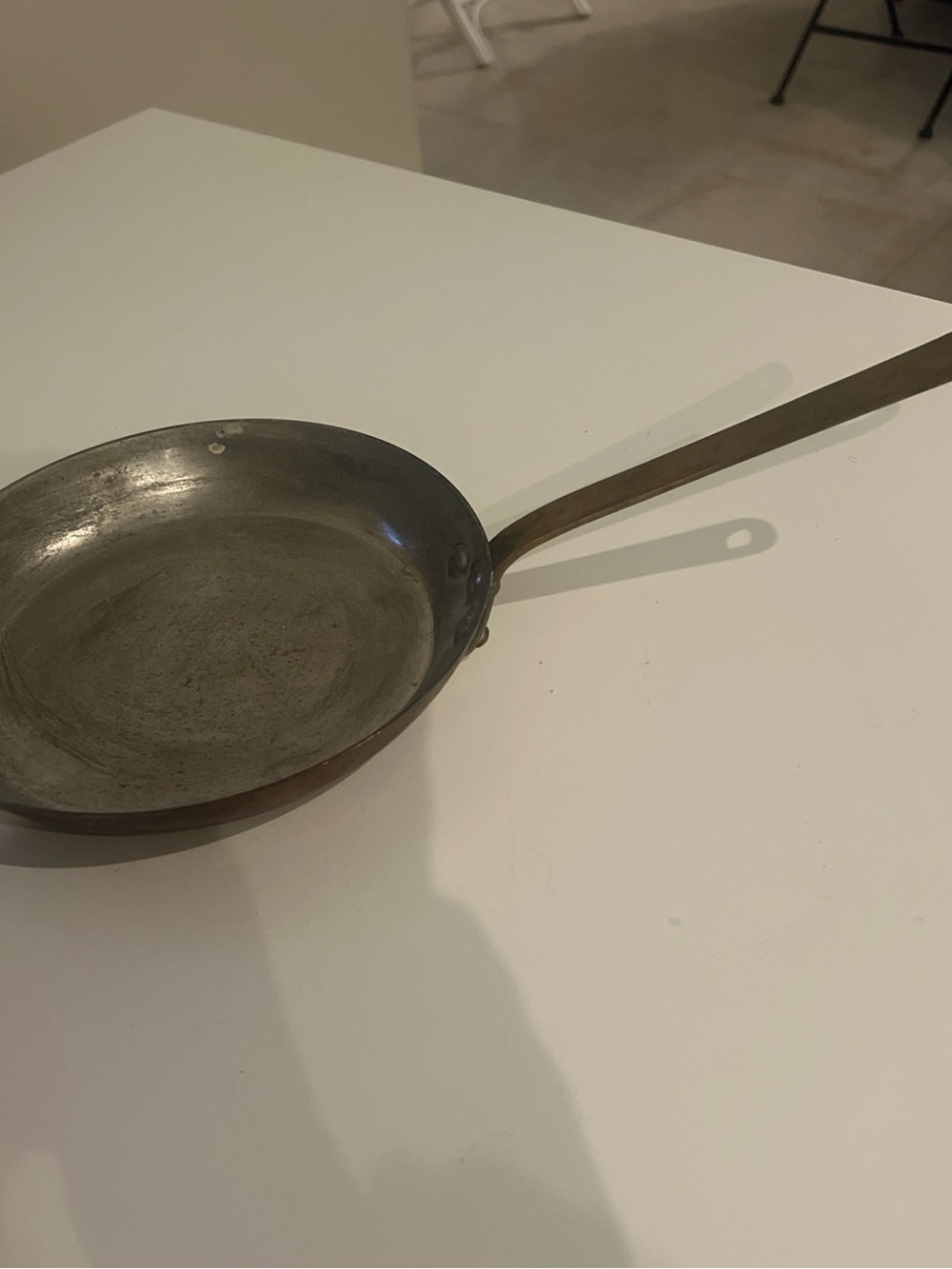 Williams Sonoma 8.5” French Copper Fry Pan Made In France Brass Handle Vintage